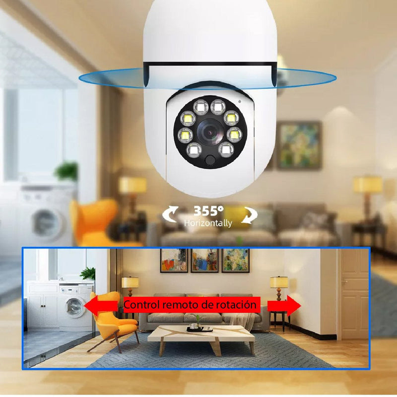 Cámara de seguridad interior Vista panorámica de 360 grados Detección de  movimiento inteligente Intercomunicador de voz Visión nocturna infrarroja
